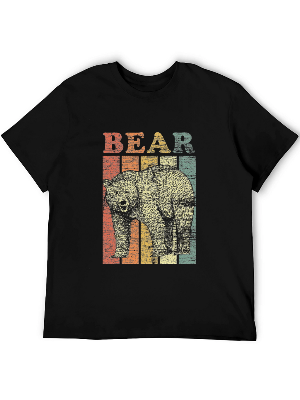 Retro Bear Graphic T-Shirt - Unisex Black Tee