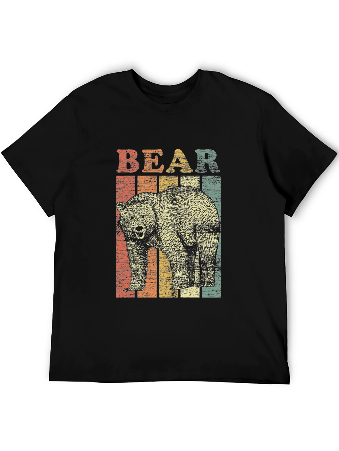 Retro Bear Graphic T-Shirt - Unisex Black Tee