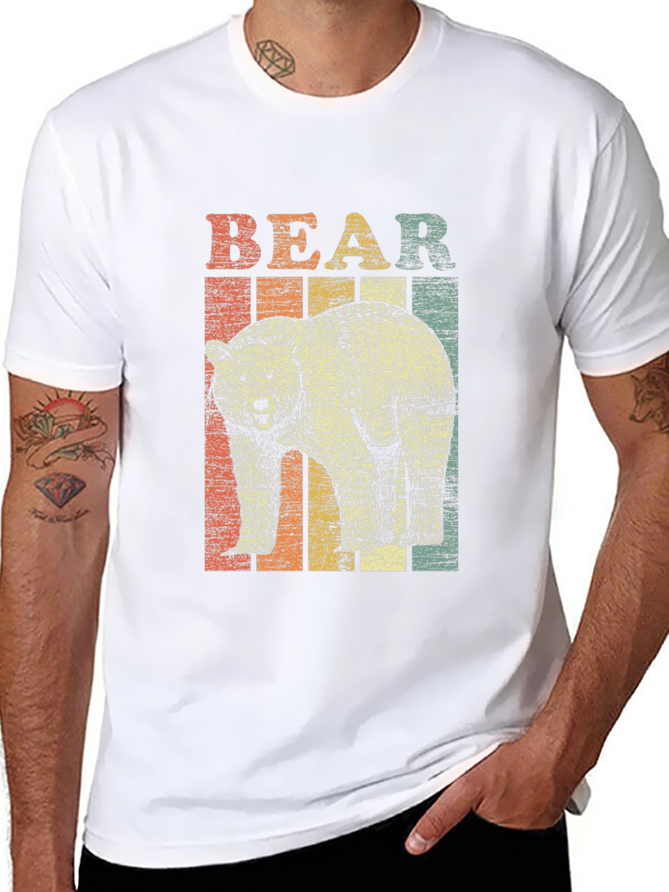 Retro Bear Graphic T-Shirt - Unisex Black Tee