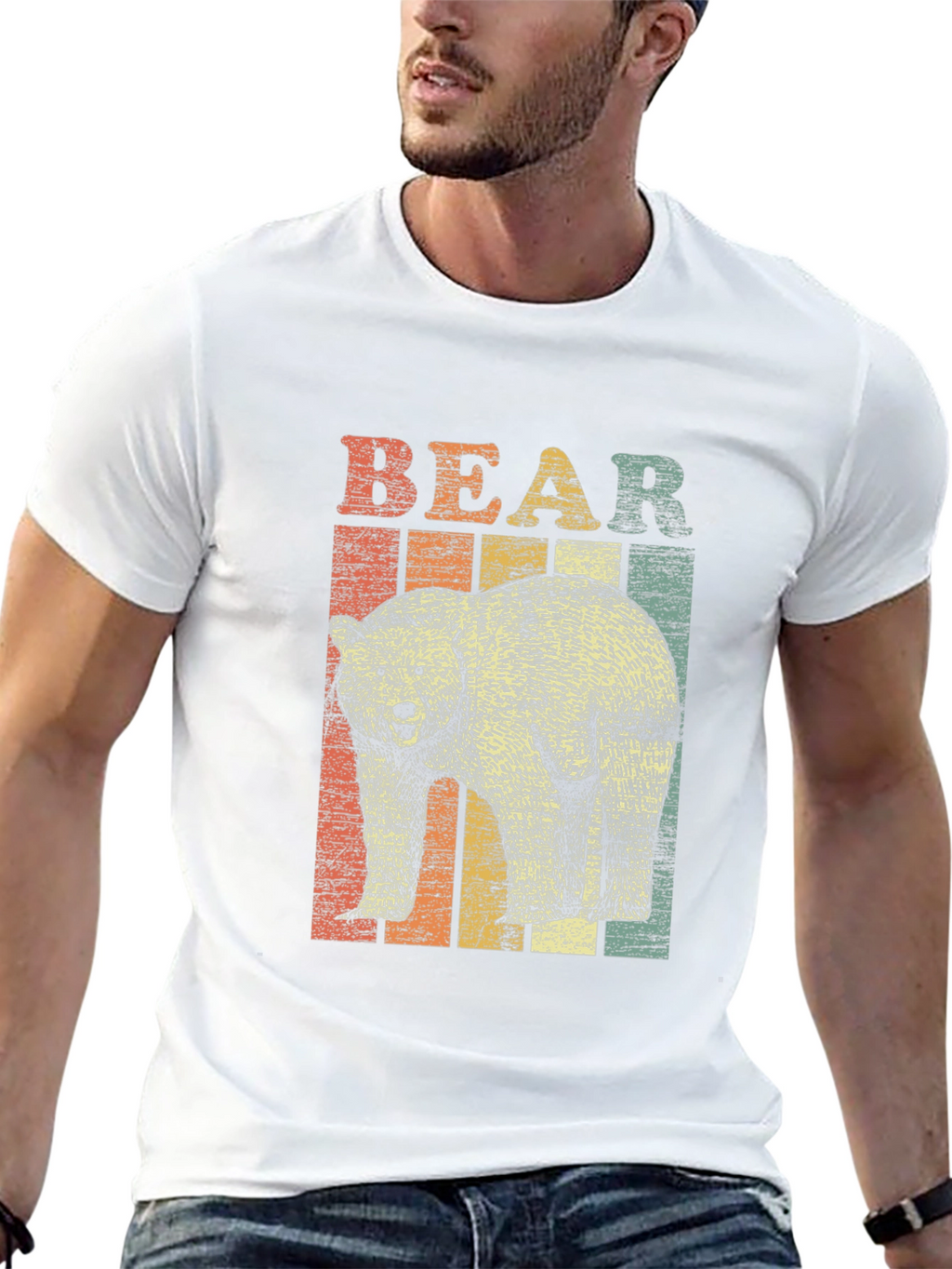 Retro Bear Graphic T-Shirt - Unisex Black Tee