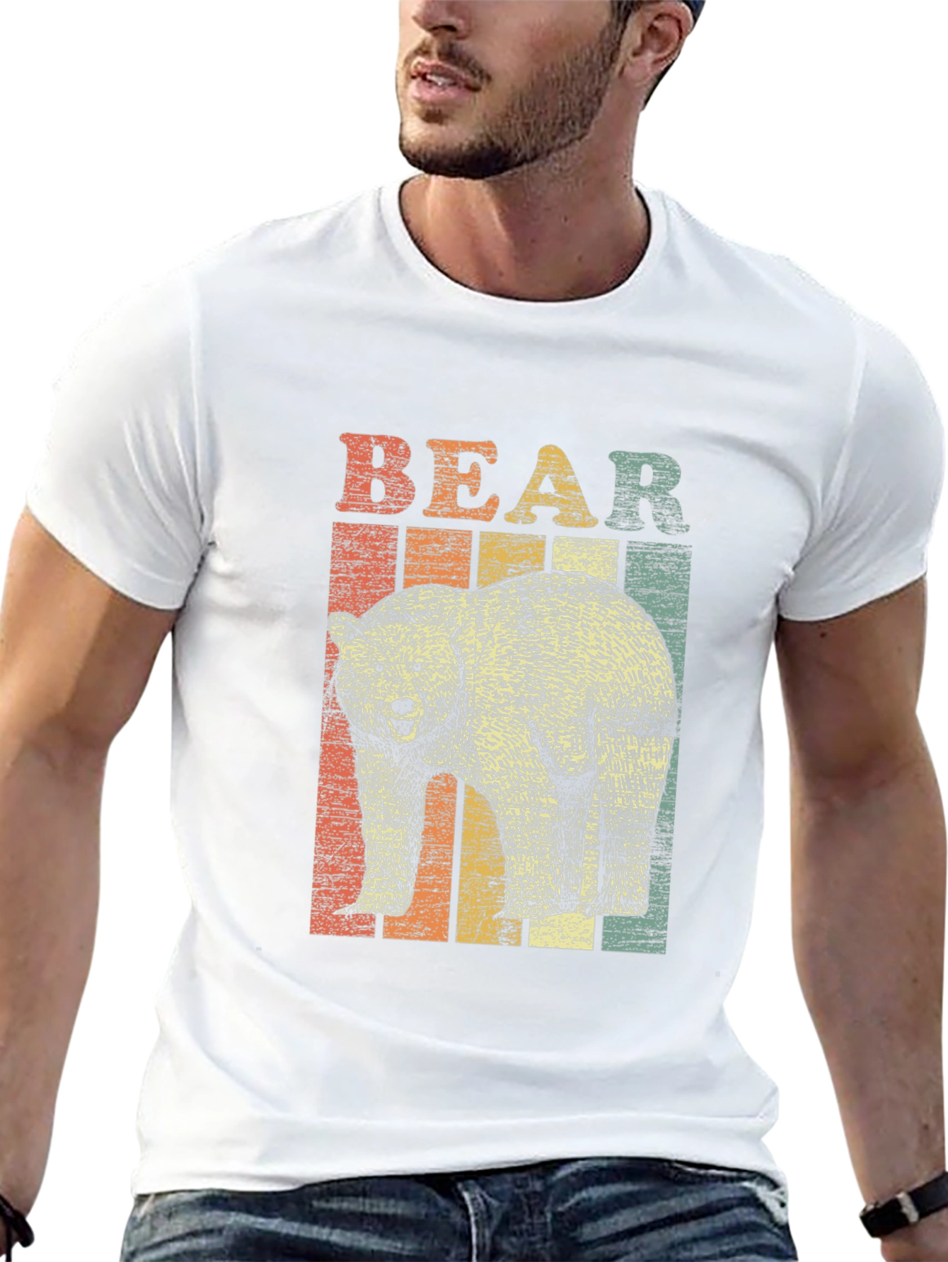 Retro Bear Graphic T-Shirt - Unisex Black Tee