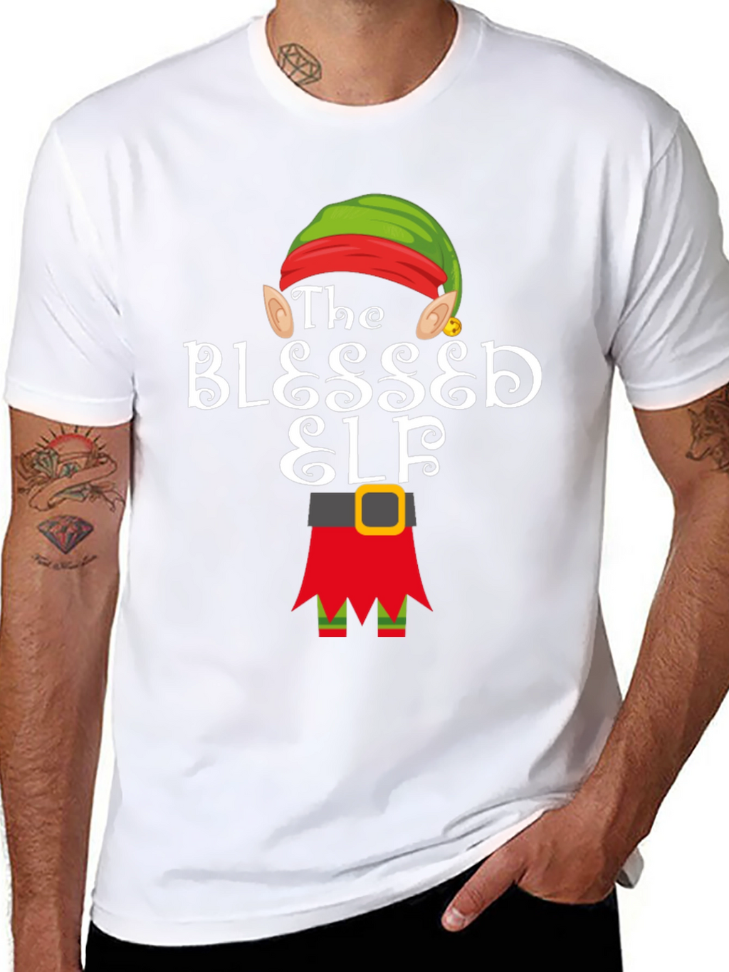 Blessed Elf T-Shirt - Holiday Festive Apparel