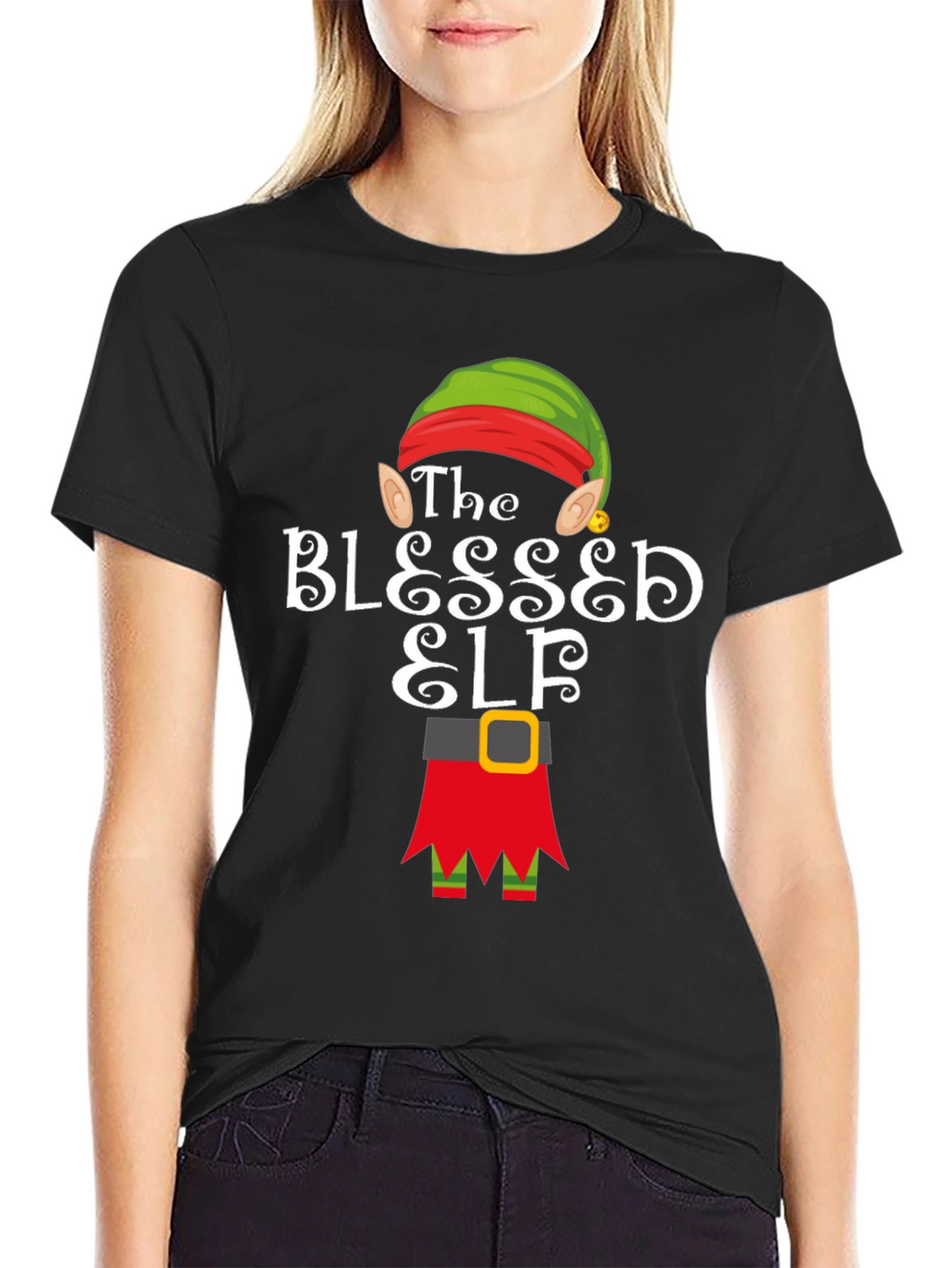 Blessed Elf T-Shirt - Holiday Festive Apparel