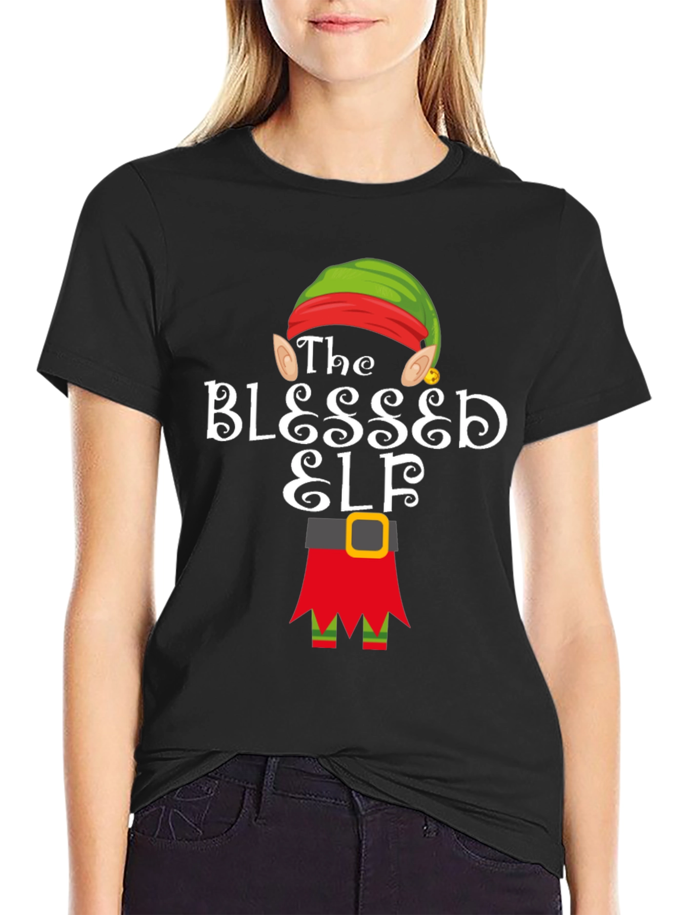Blessed Elf T-Shirt - Holiday Festive Apparel