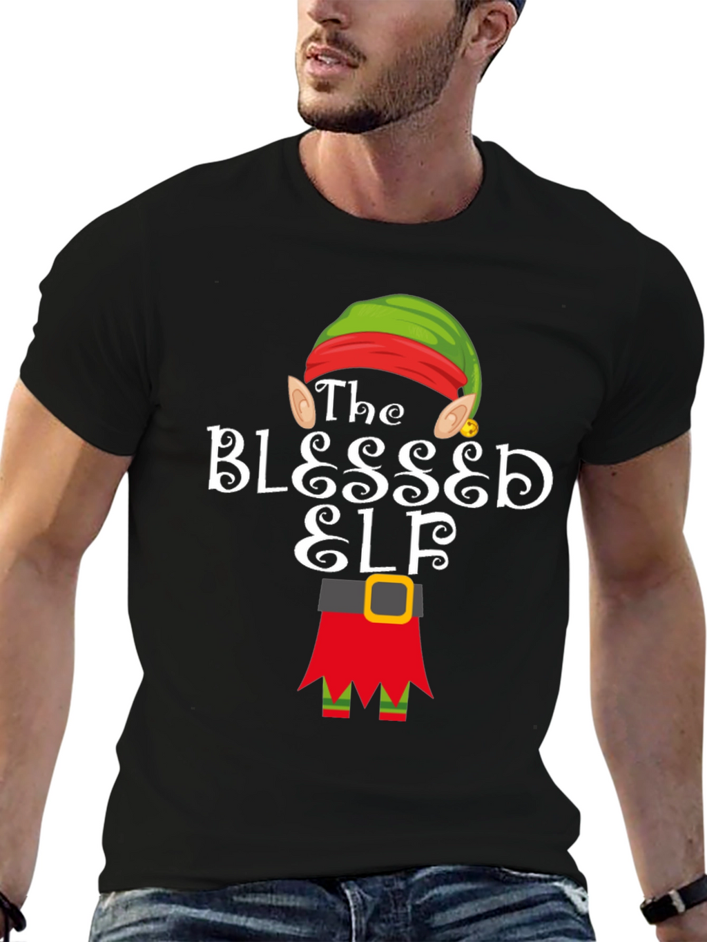Blessed Elf T-Shirt - Holiday Festive Apparel