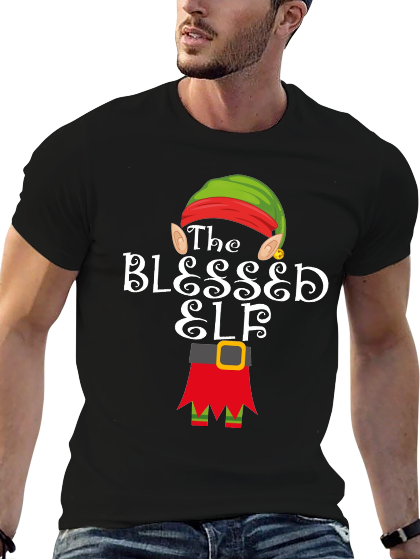 Blessed Elf T-Shirt - Holiday Festive Apparel