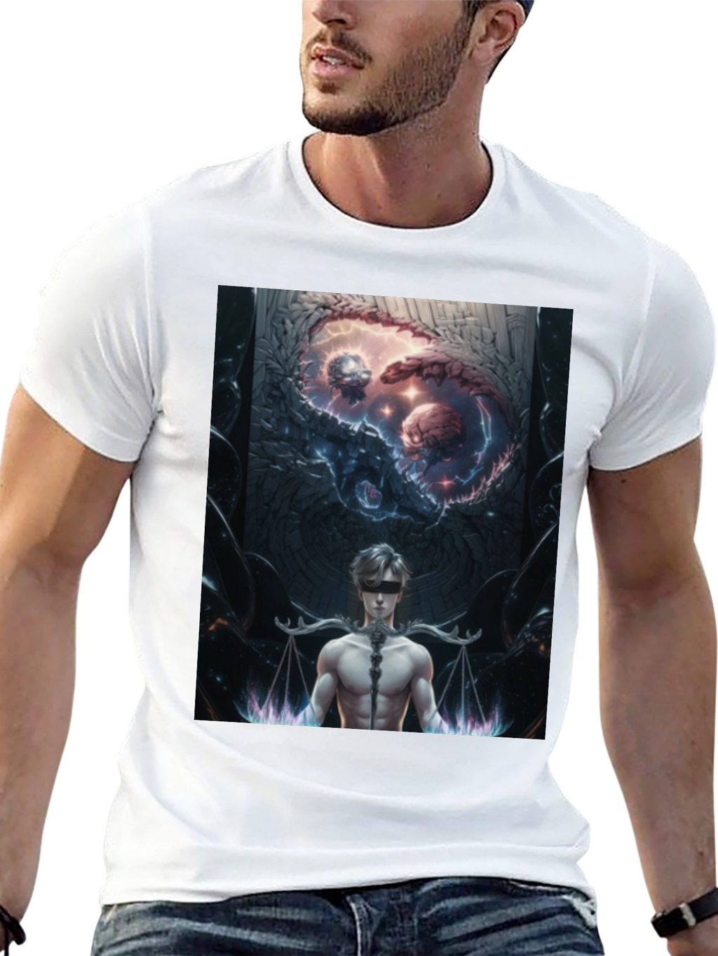 Libra Scales Man Black T-Shirt