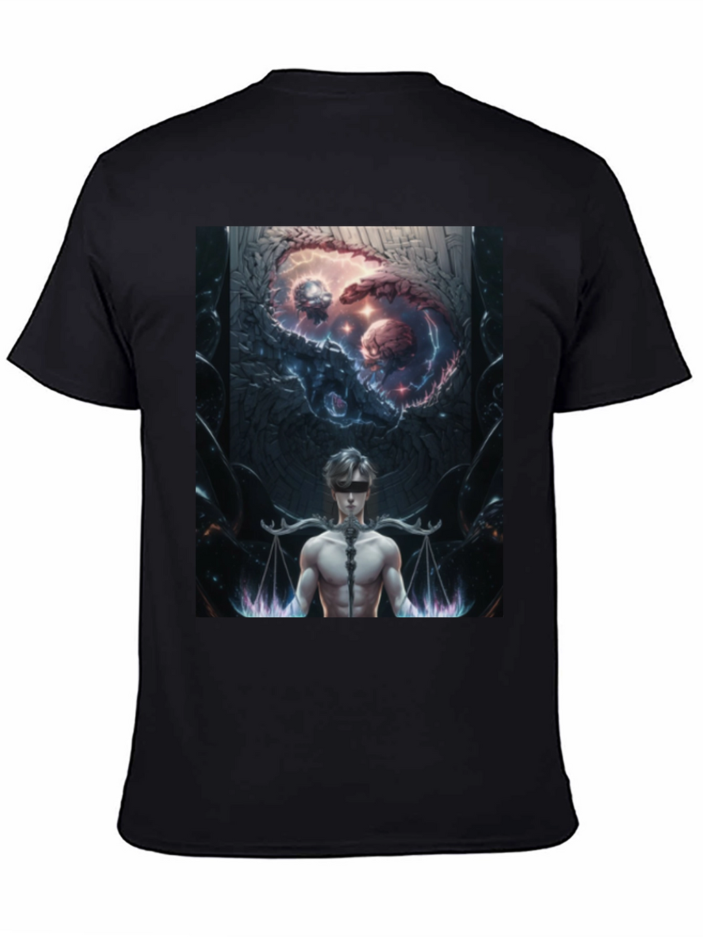 Libra Scales Man Black T-Shirt