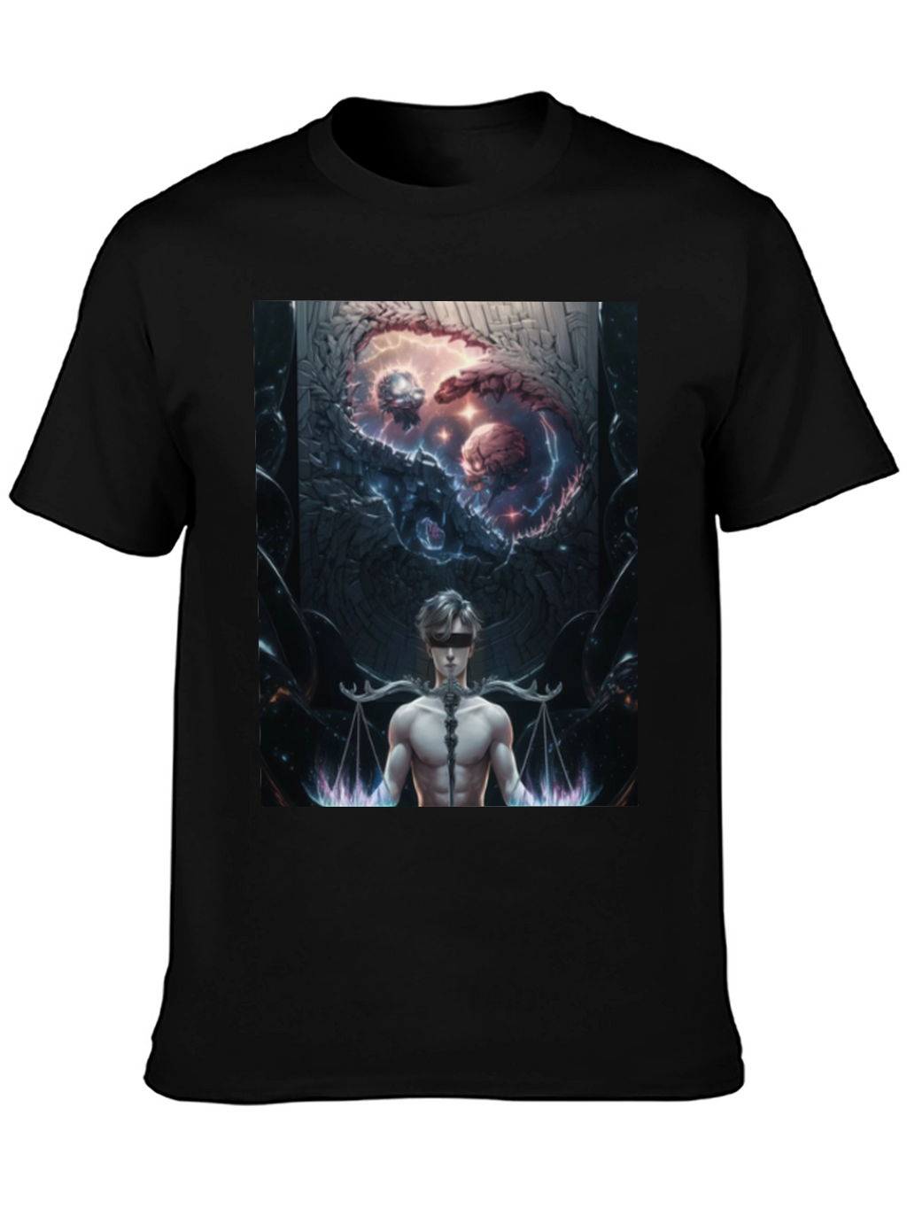 Libra Scales Man Black T-Shirt