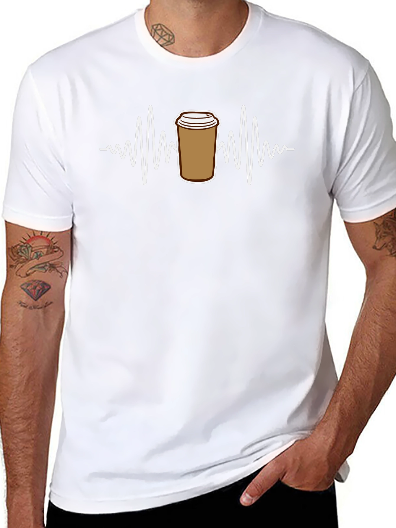 Coffee ECG T-Shirt - Black