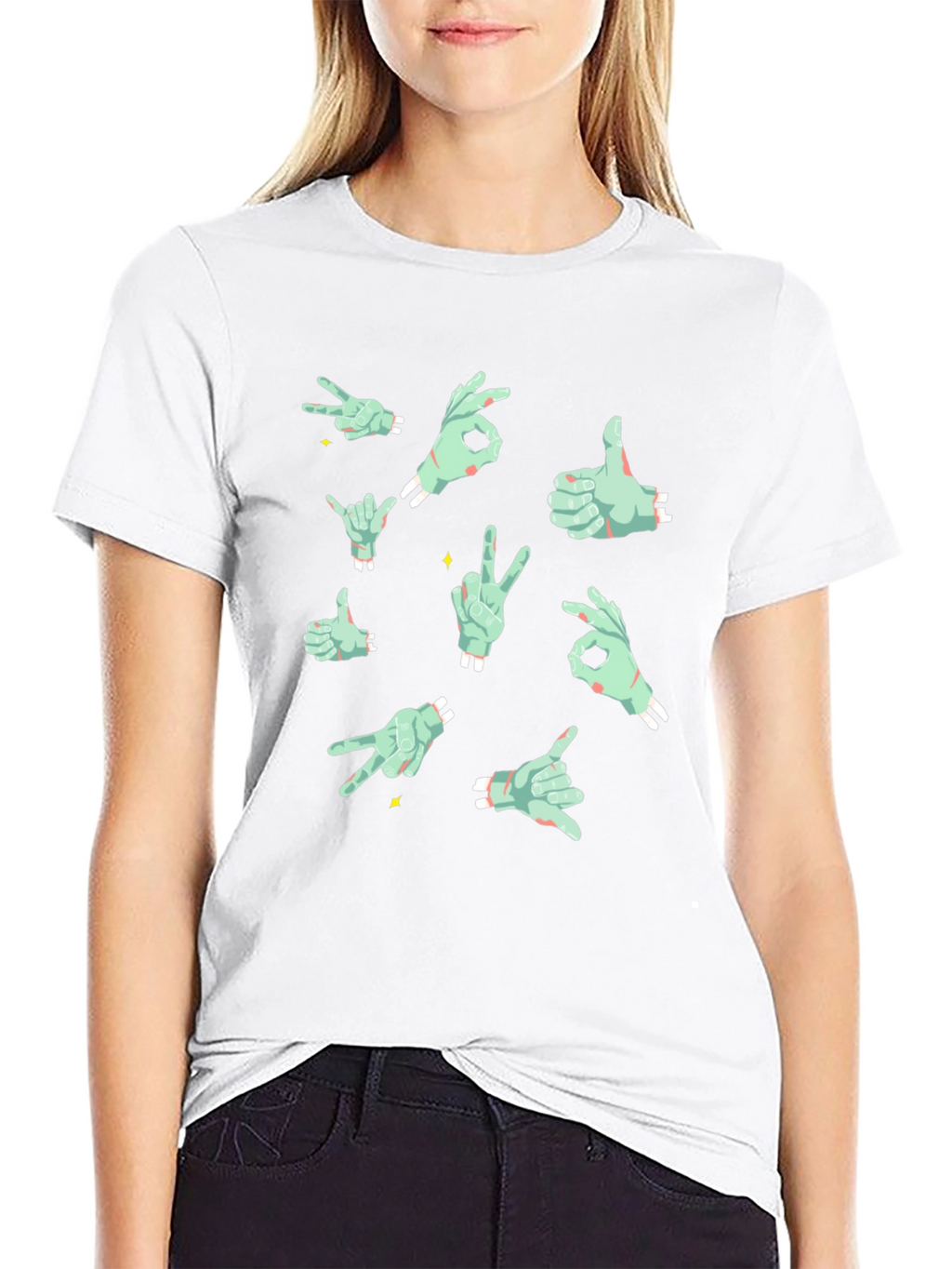 Zombie Hand Sign T-Shirt - Cool Graphic Tee