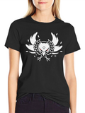 Black Raven Graphic Tee - Stylish Bird Emblem