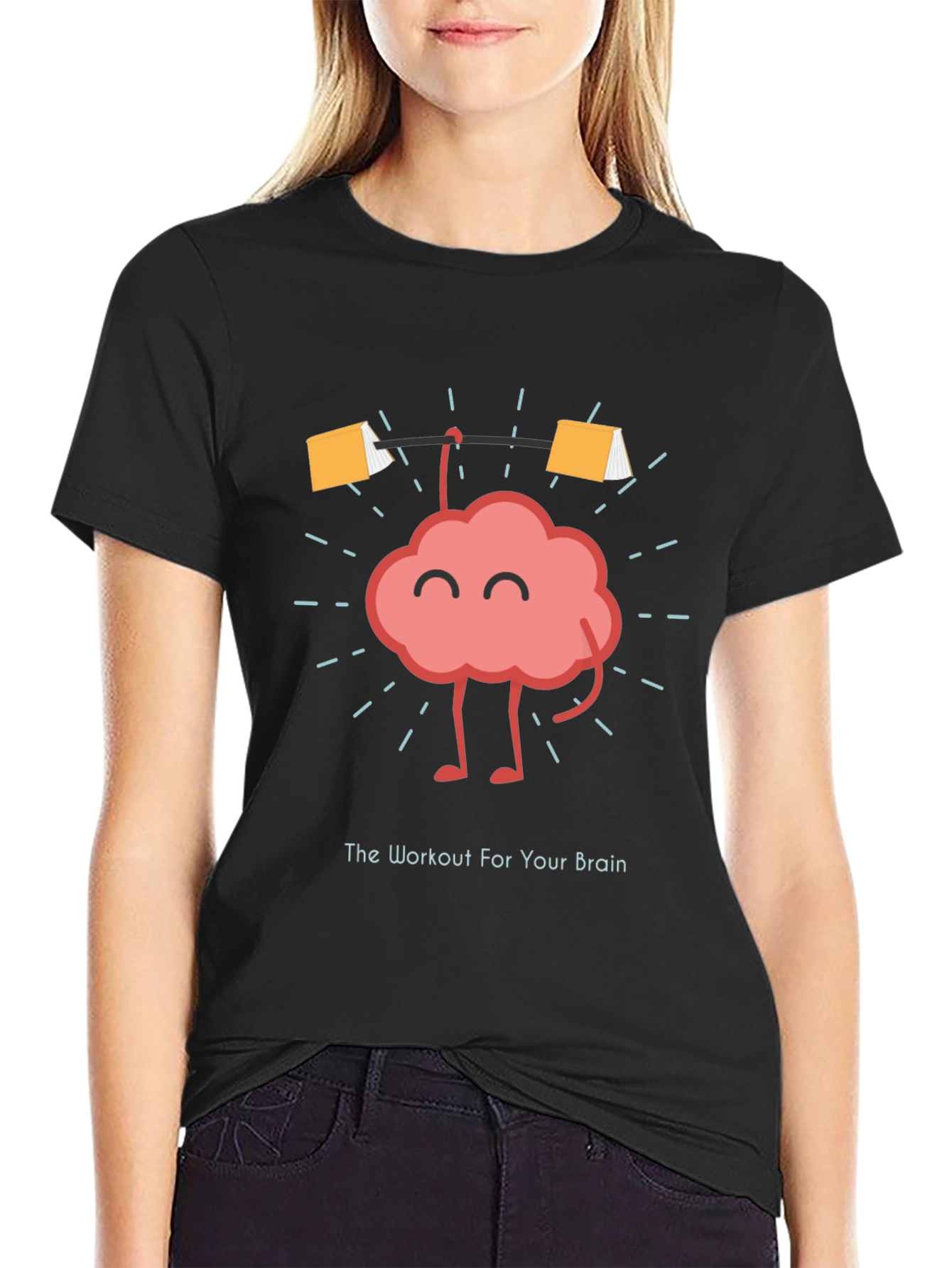 Brain Workout Black T-Shirt - Funny Mental Fitness Tee