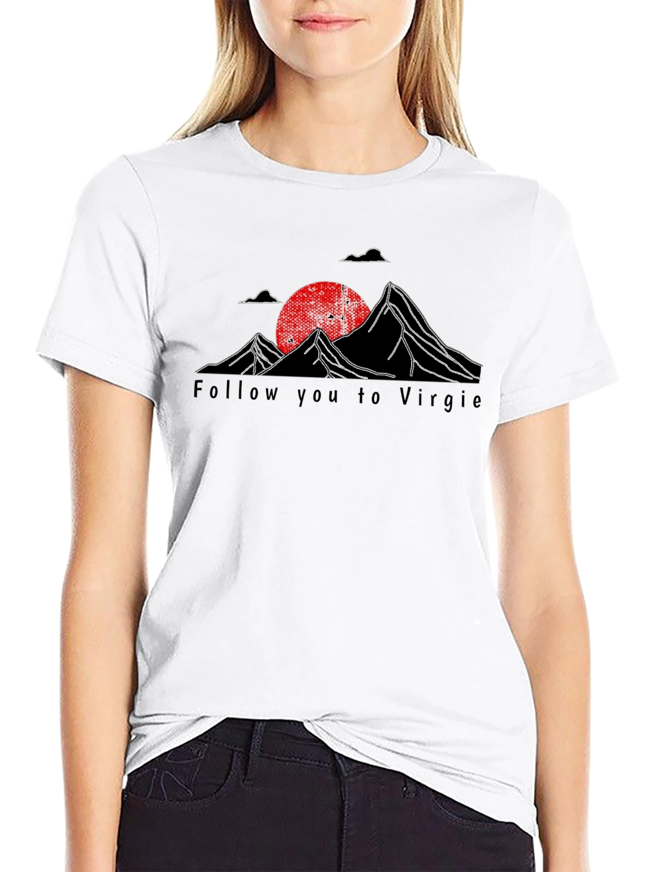 Follow You To Virgie Black Graphic Tee