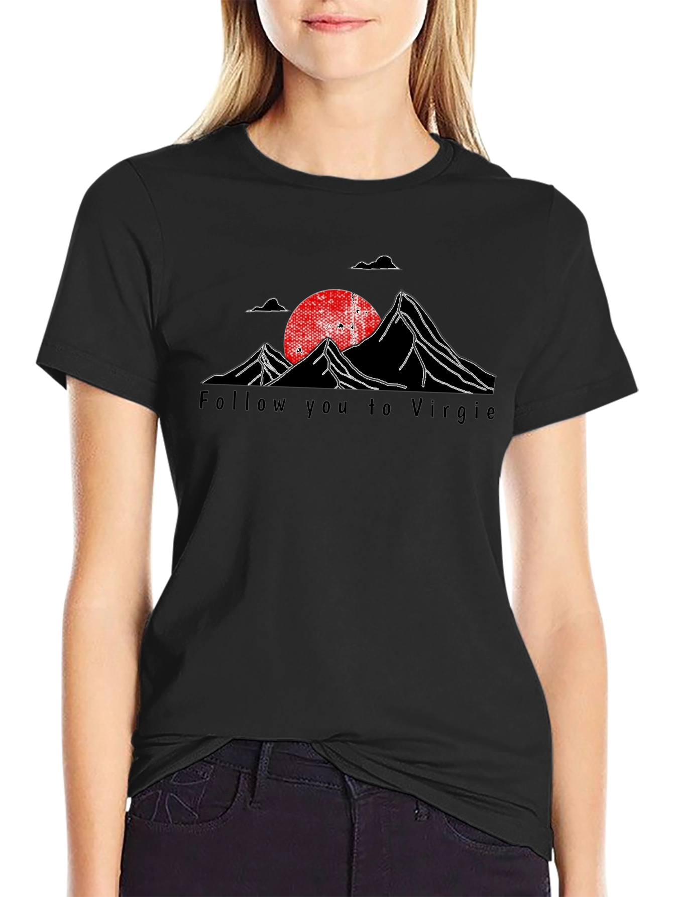 Follow You To Virgie Black Graphic Tee