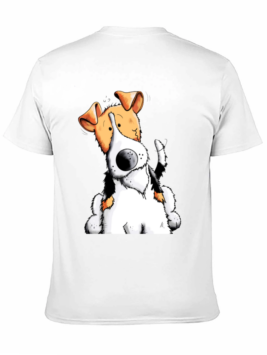 Cartoon Dog Graphic T-Shirt - Black Cotton Tee