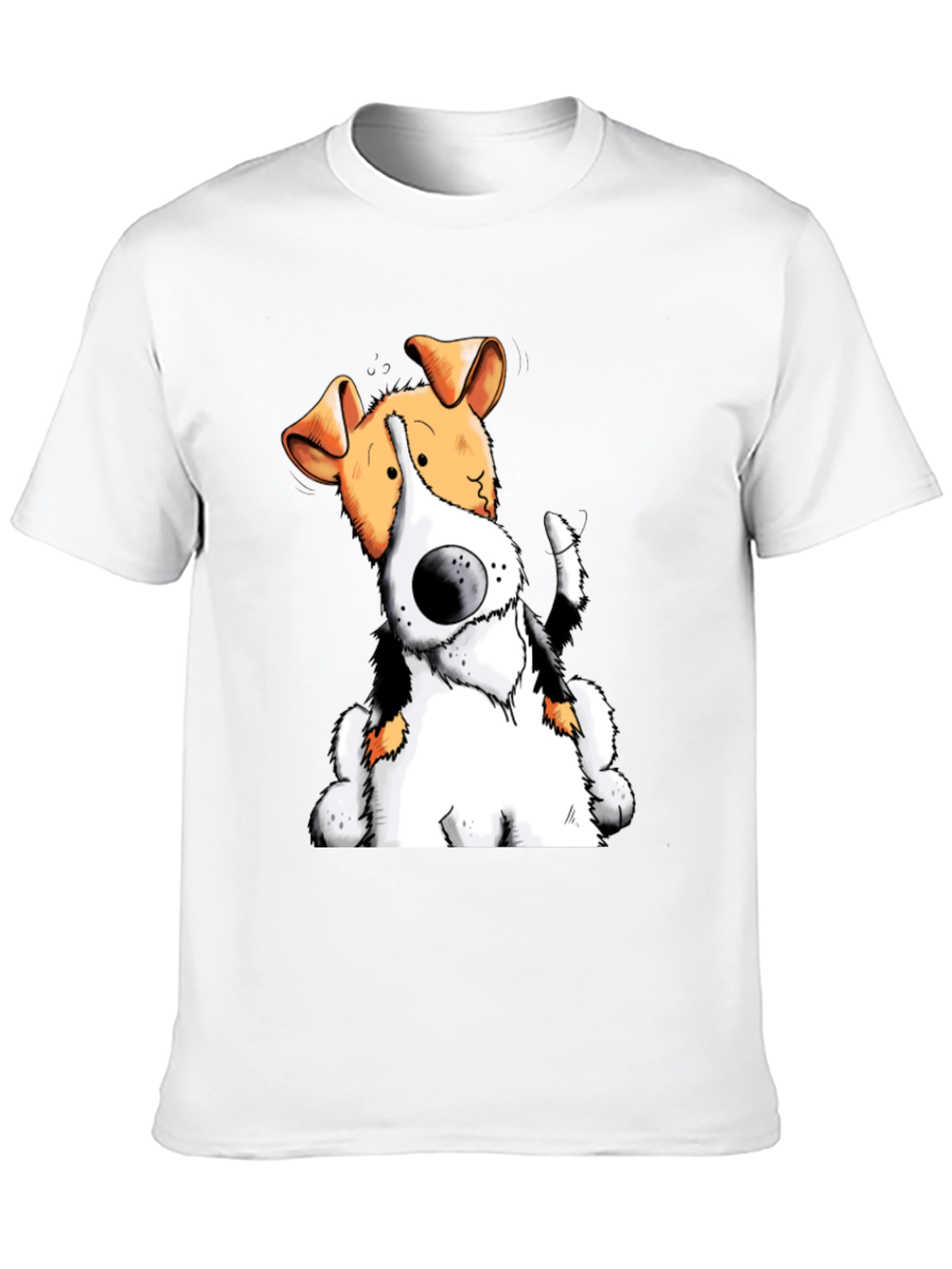 Cartoon Dog Graphic T-Shirt - Black Cotton Tee