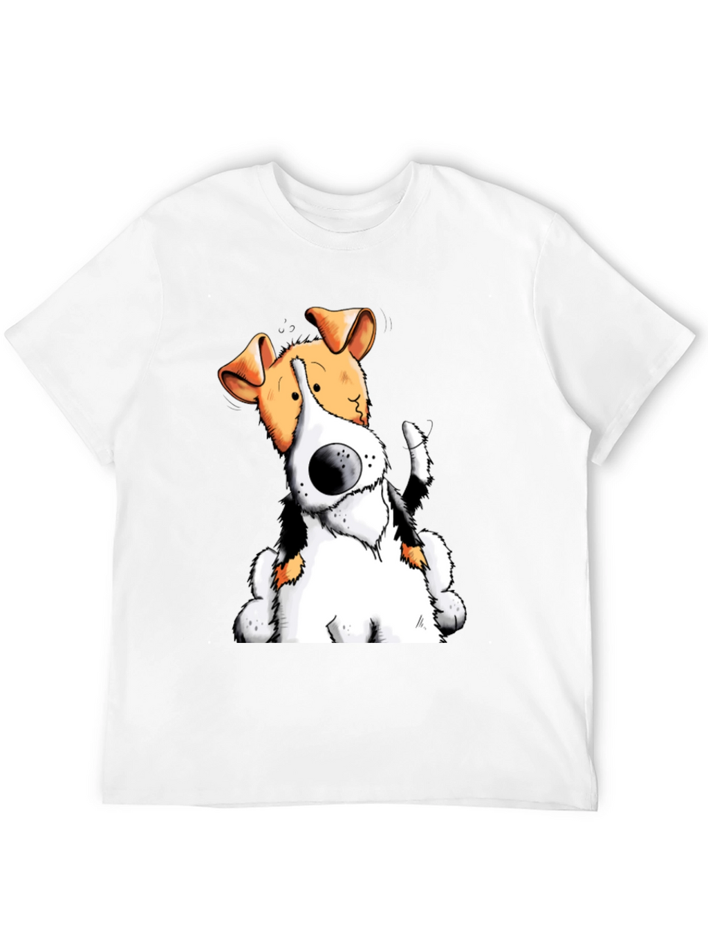 Cartoon Dog Graphic T-Shirt - Black Cotton Tee