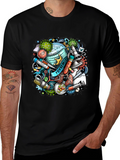Pandemic Cartoon Graphic Black T-Shirt