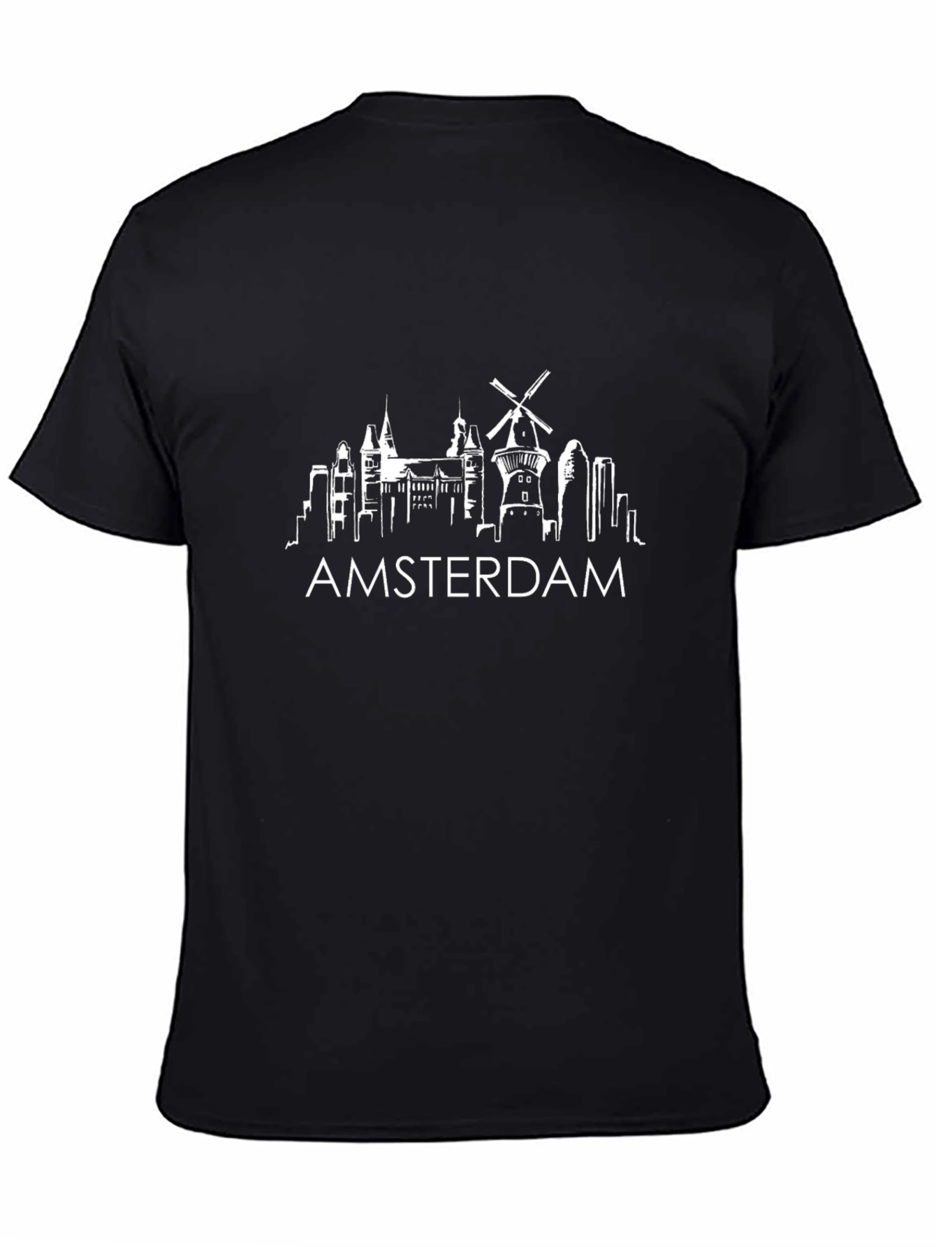 Amsterdam Skyline Black T-Shirt