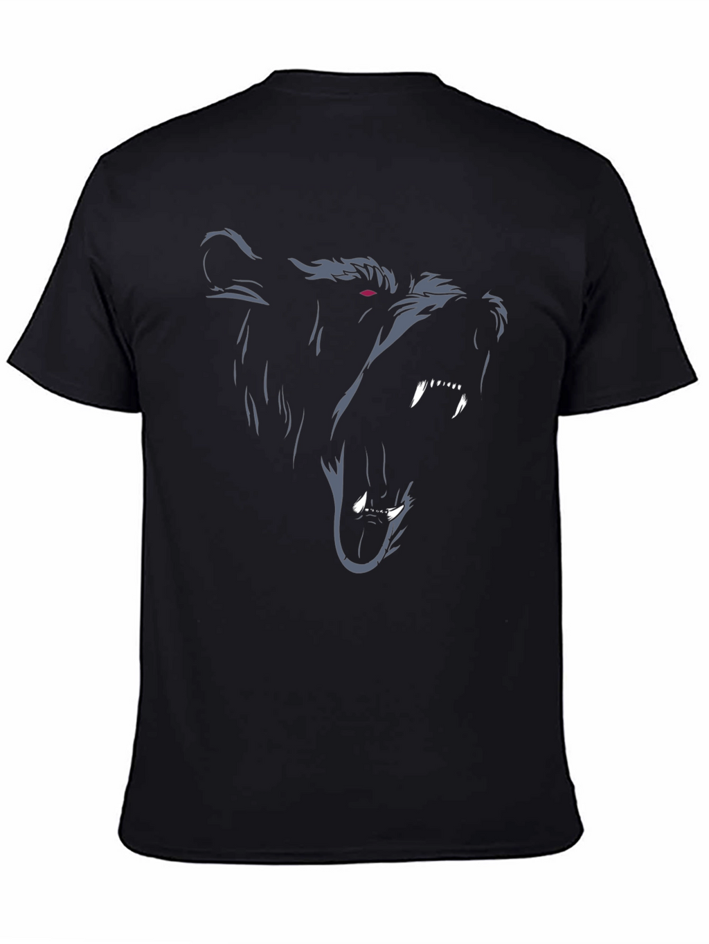 Grizzly Bear Graphic Print Black T-Shirt