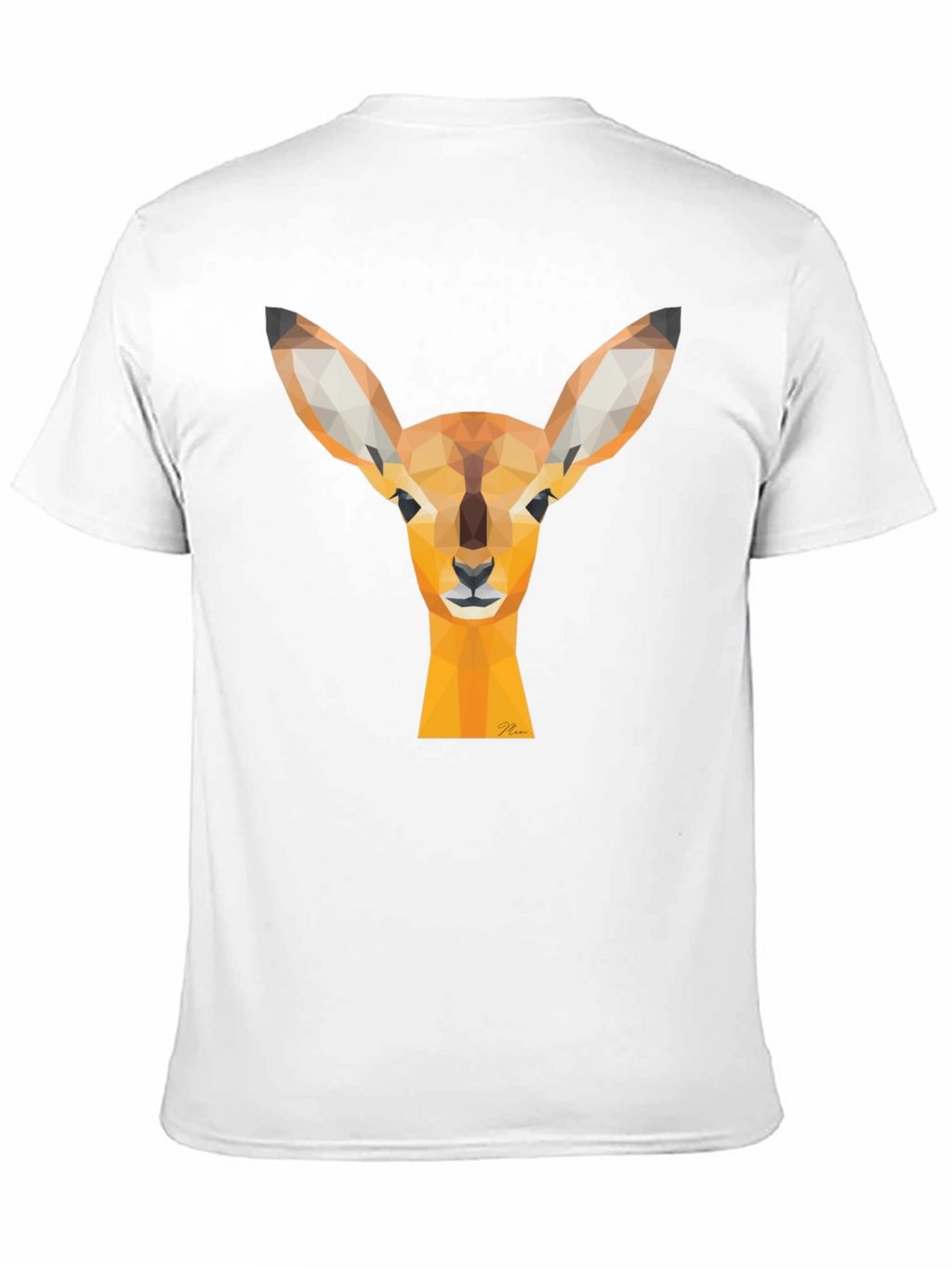 Geometric Deer Head Graphic Tee - Modern Art