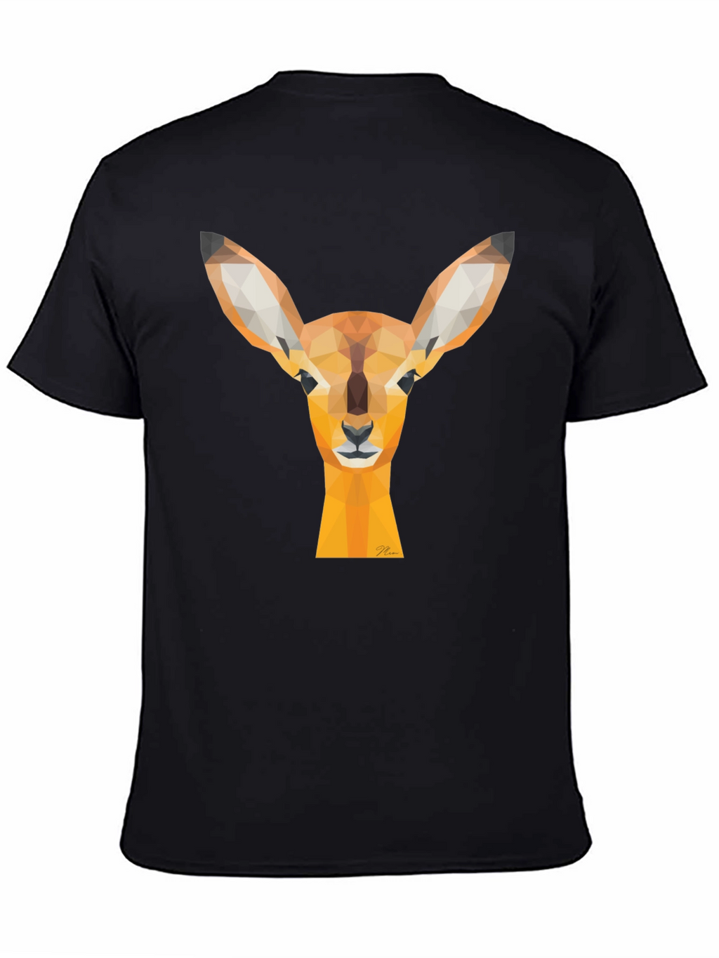 Geometric Deer Head Graphic Tee - Modern Art