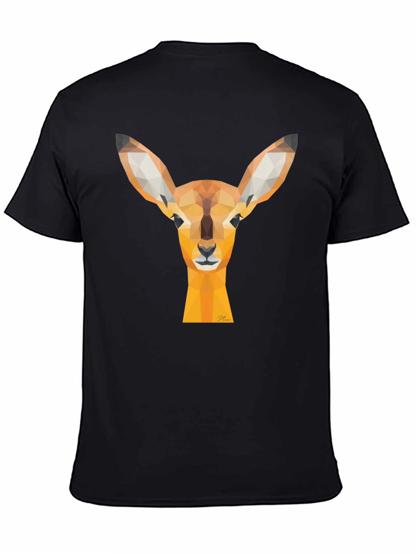Geometric Deer Head Graphic Tee - Modern Art