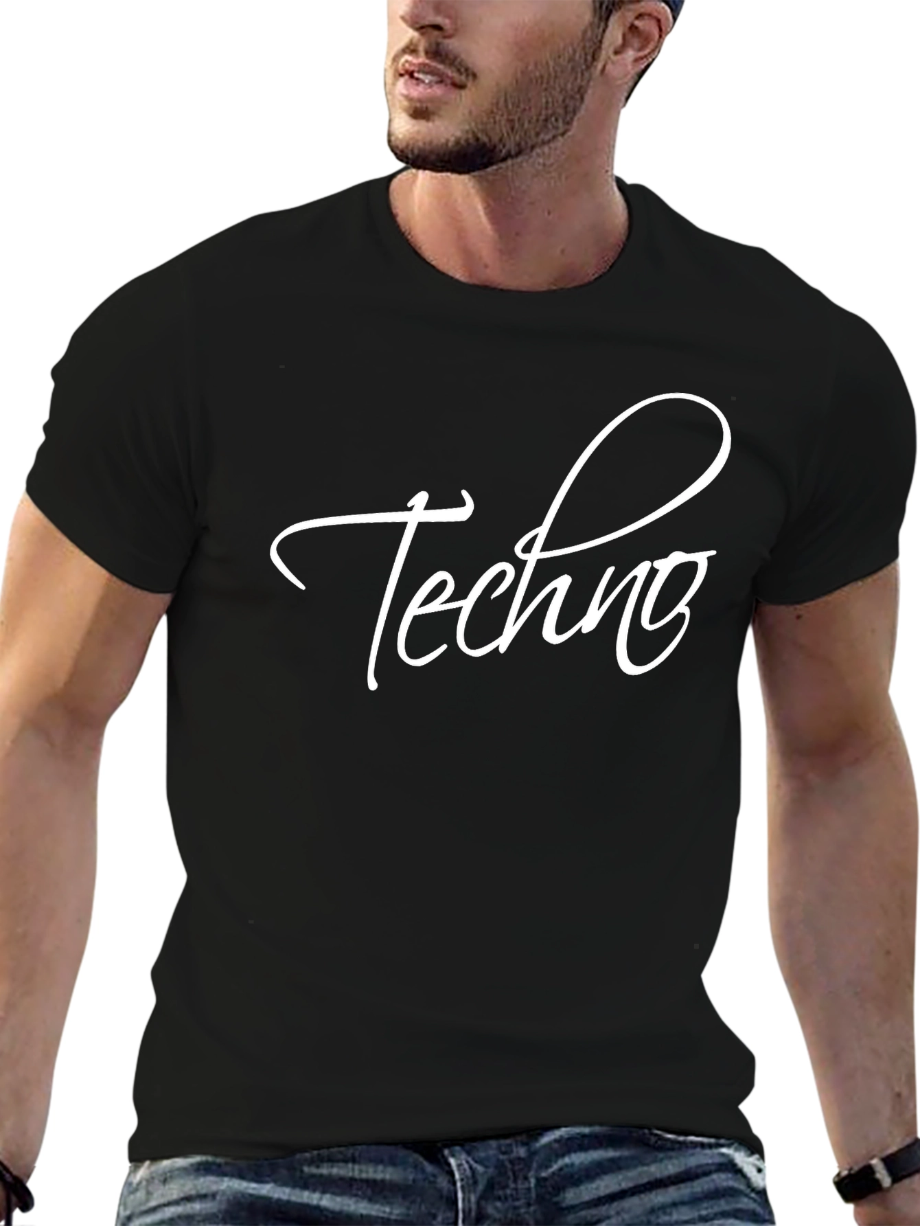 Techno Music Fan Black T-Shirt