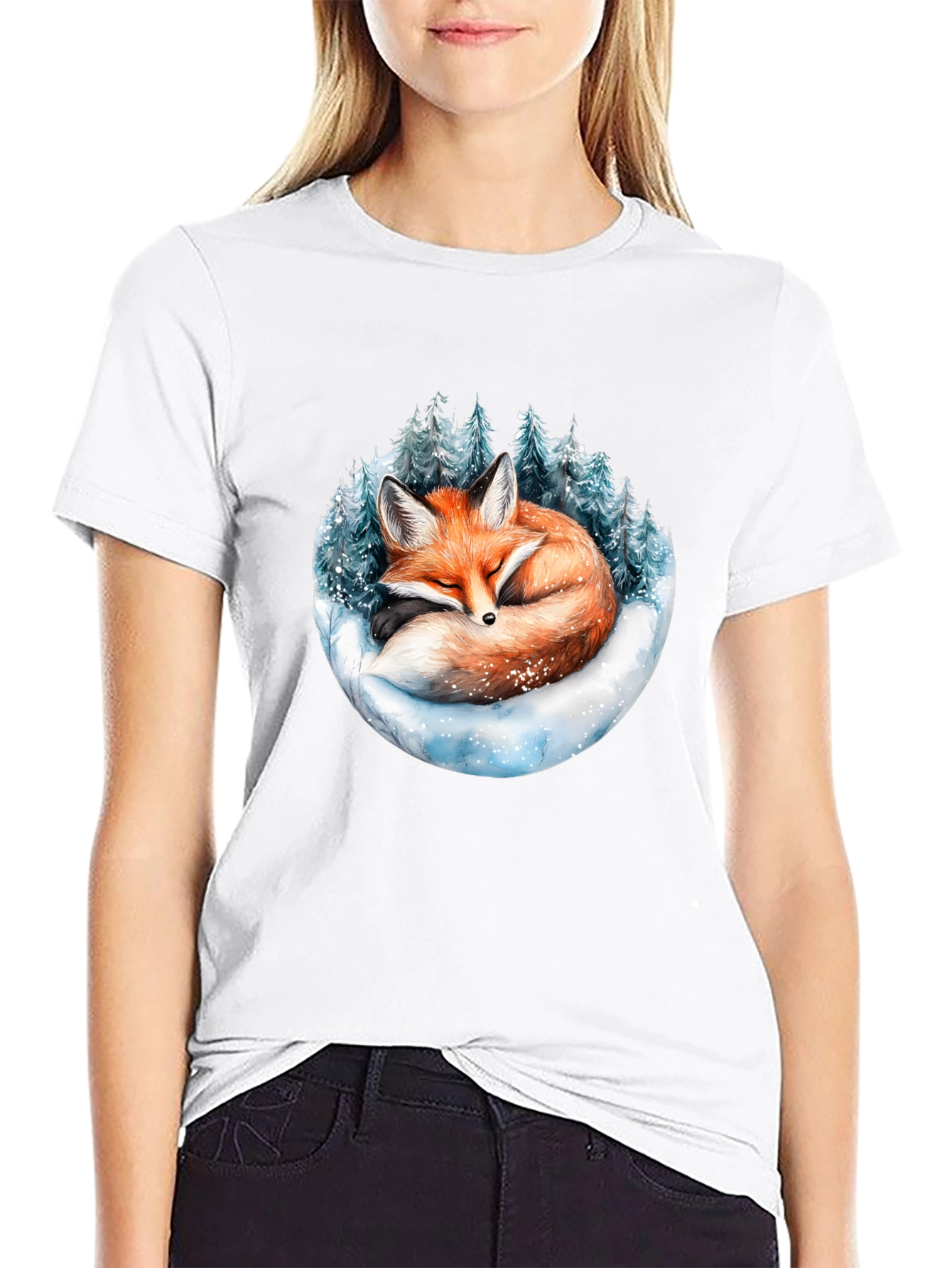 Winter Fox Graphic Tee - Cozy Animal Design