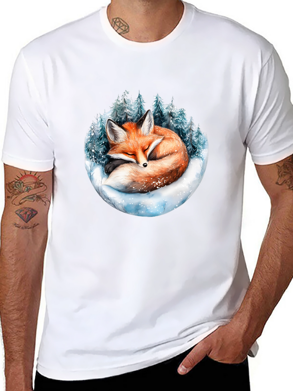 Winter Fox Graphic Tee - Cozy Animal Design