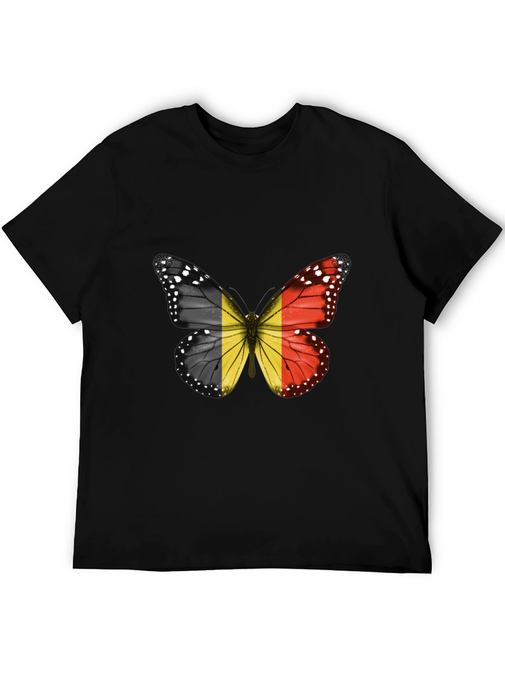 Belgium Flag Butterfly Graphic T-Shirt