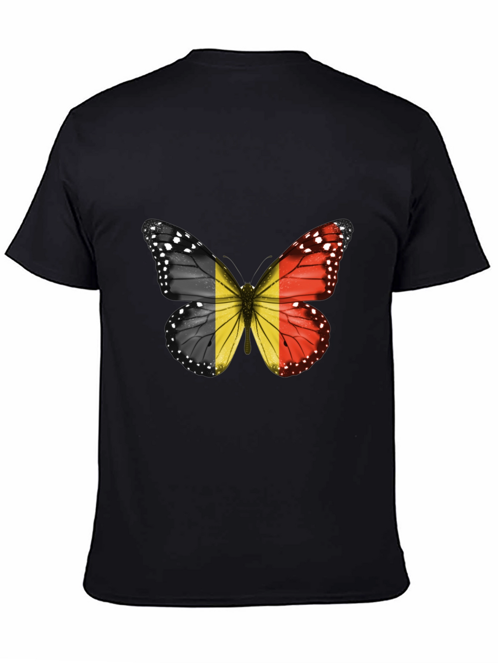 Belgium Flag Butterfly Graphic T-Shirt
