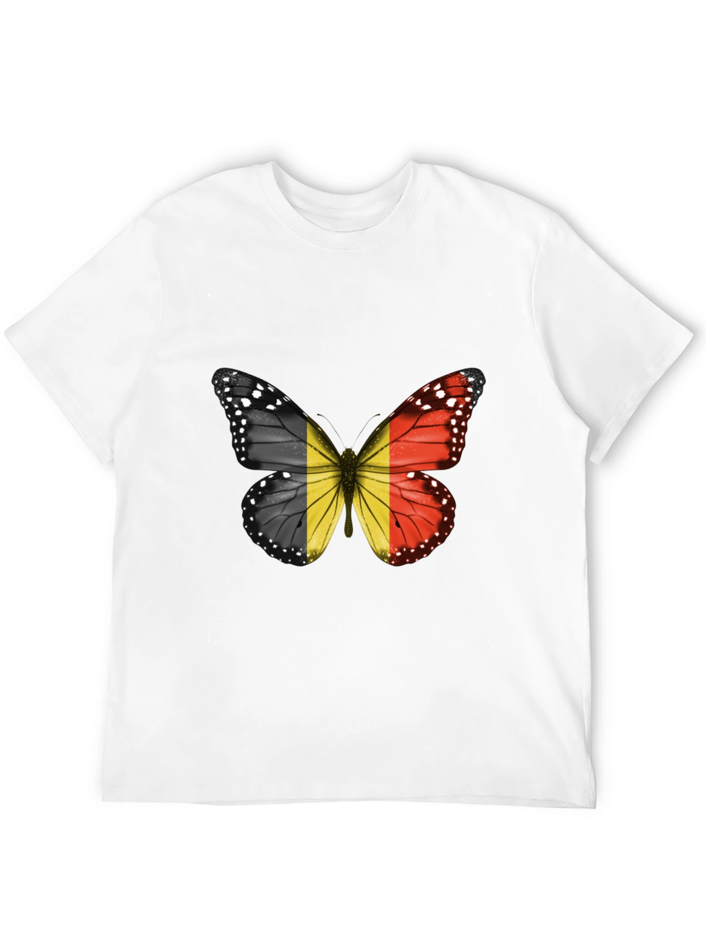 Belgium Flag Butterfly Graphic T-Shirt