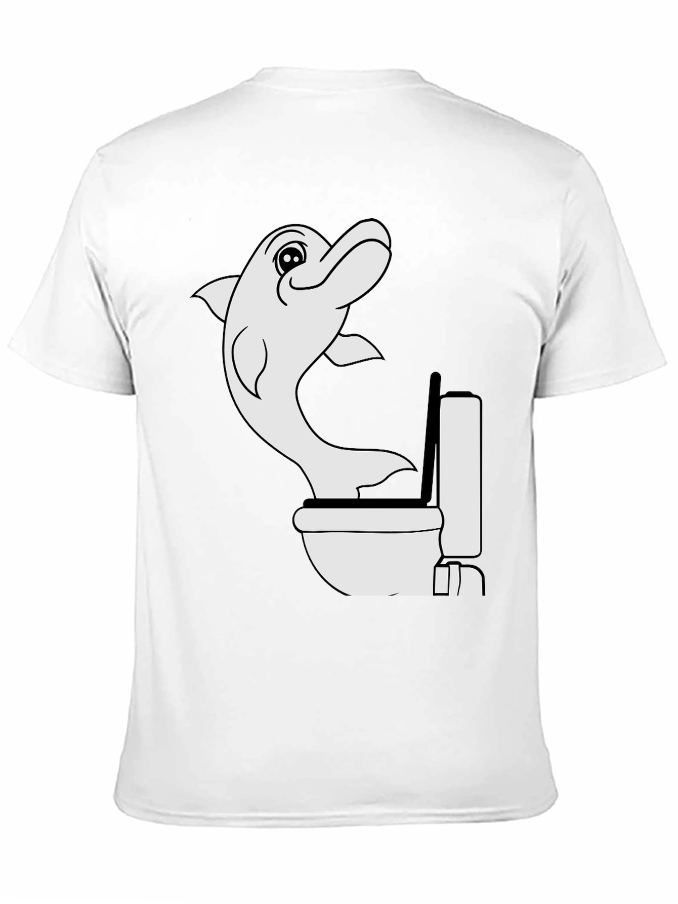 Dolphin Toilet Humor Black T-Shirt
