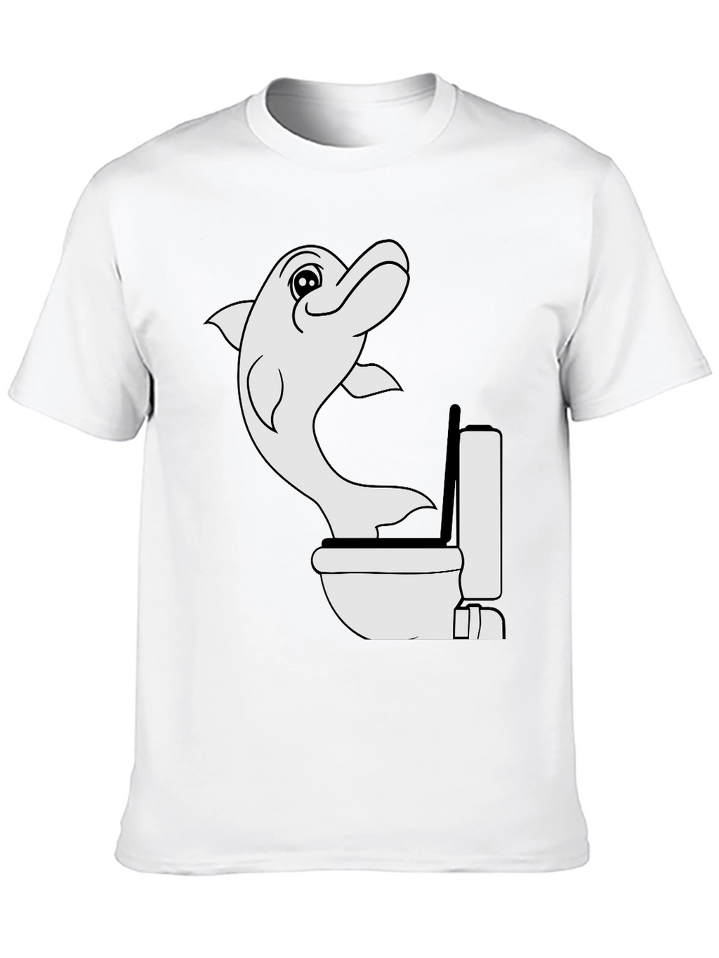 Dolphin Toilet Humor Black T-Shirt