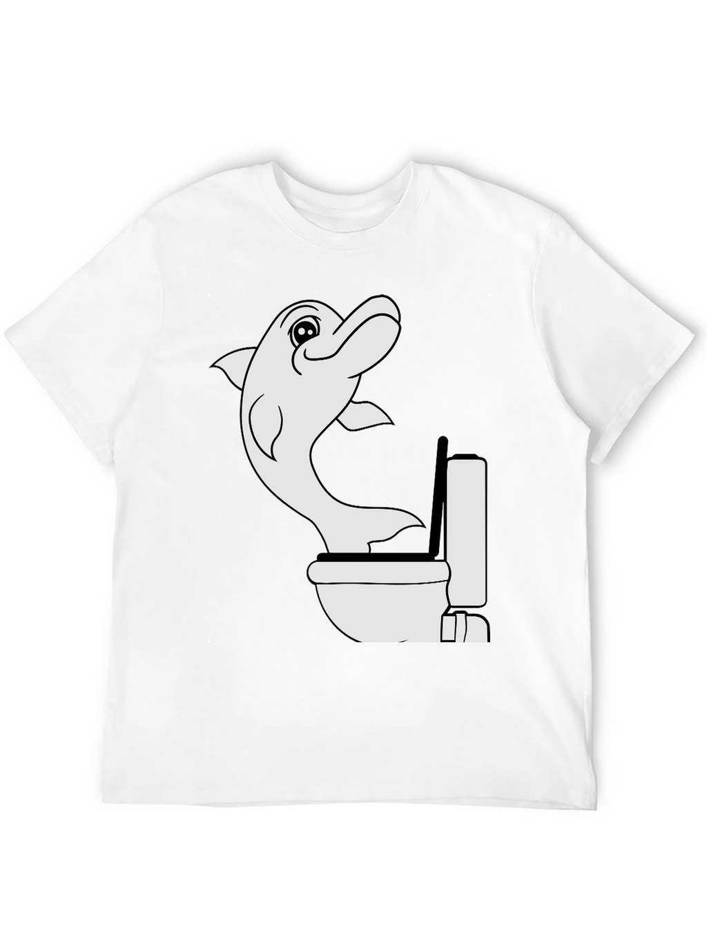 Dolphin Toilet Humor Black T-Shirt