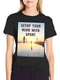 Mindful Sport Tee: Beach Sunset Graphic T-Shirt