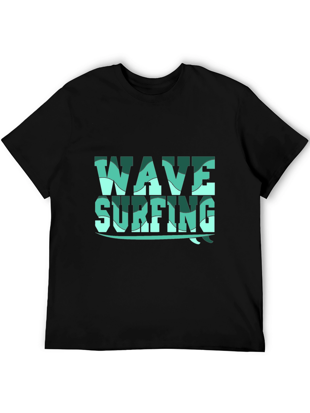 Wave Surfing Graphic Tee - Black