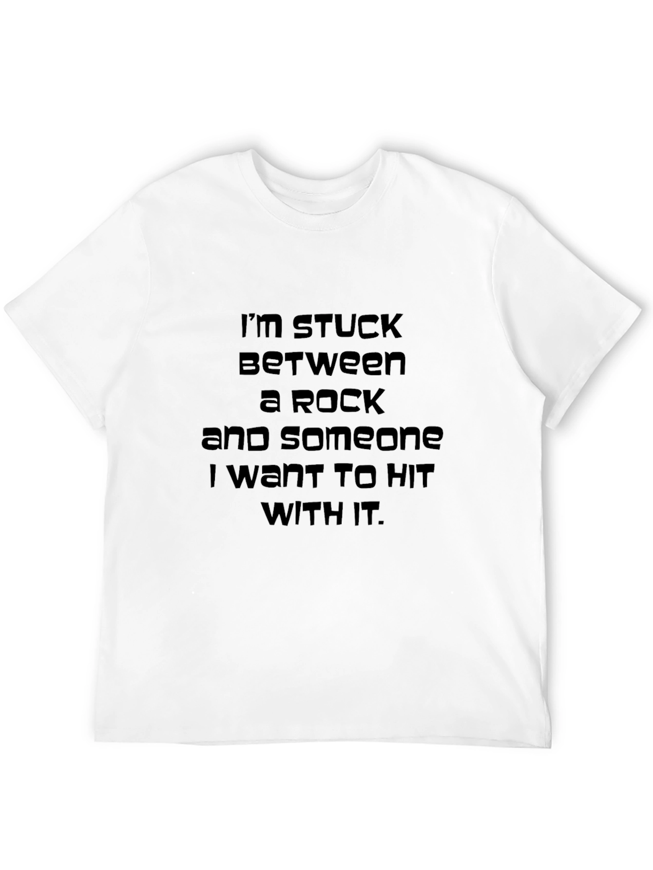Stuck Between A Rock Funny Graphic Tee