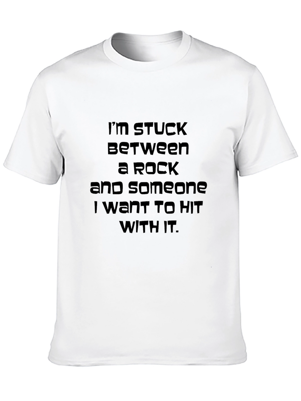 Stuck Between A Rock Funny Graphic Tee
