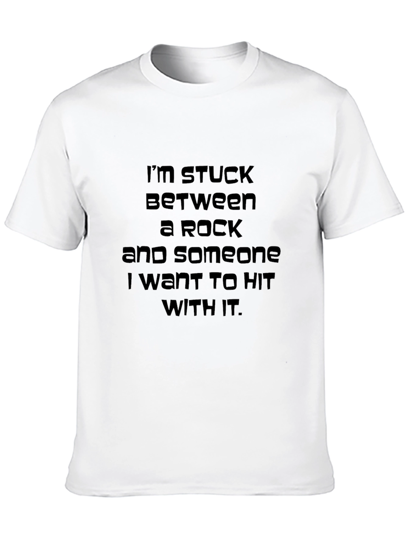 Stuck Between A Rock Funny Graphic Tee
