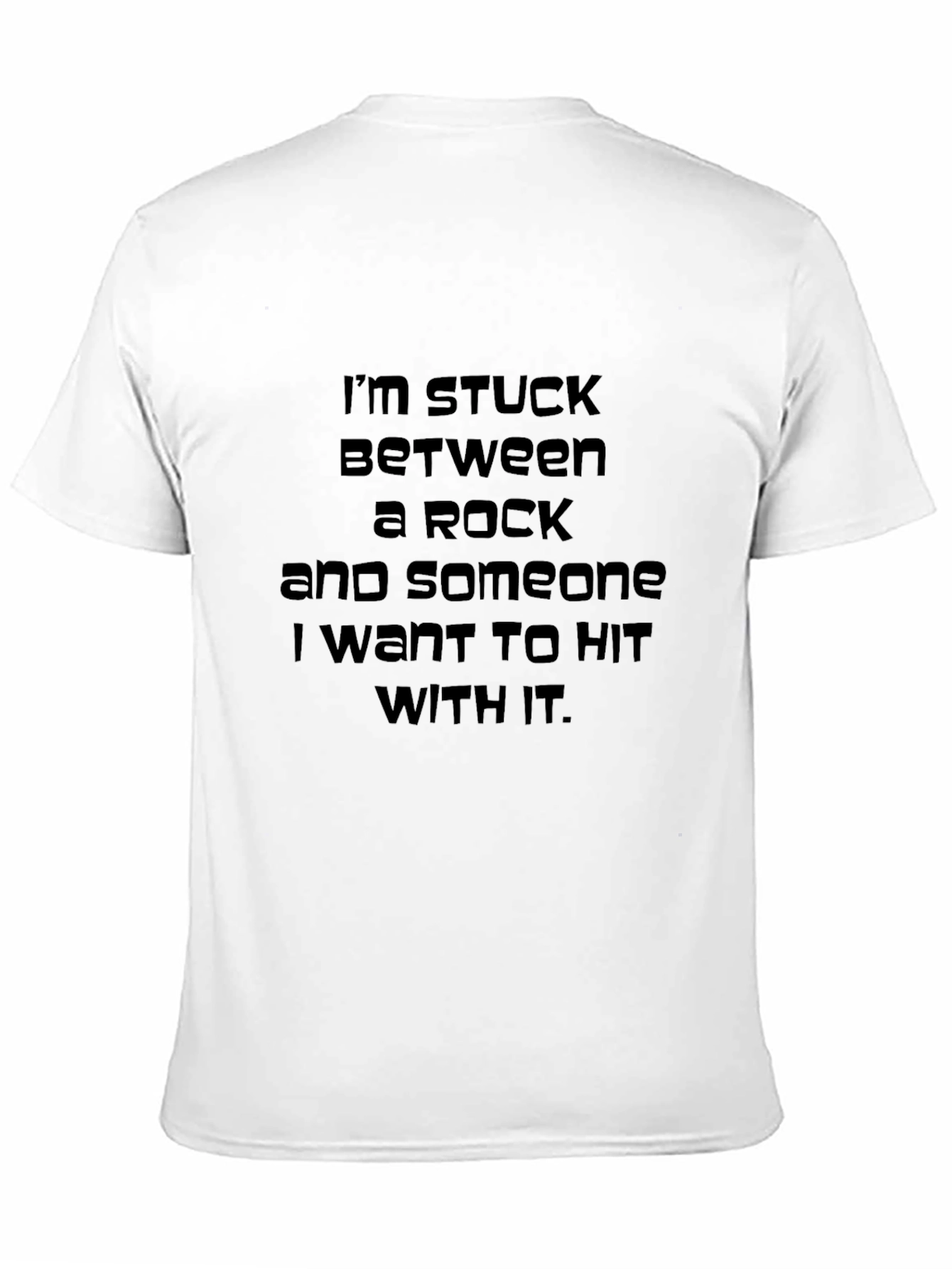 Stuck Between A Rock Funny Graphic Tee