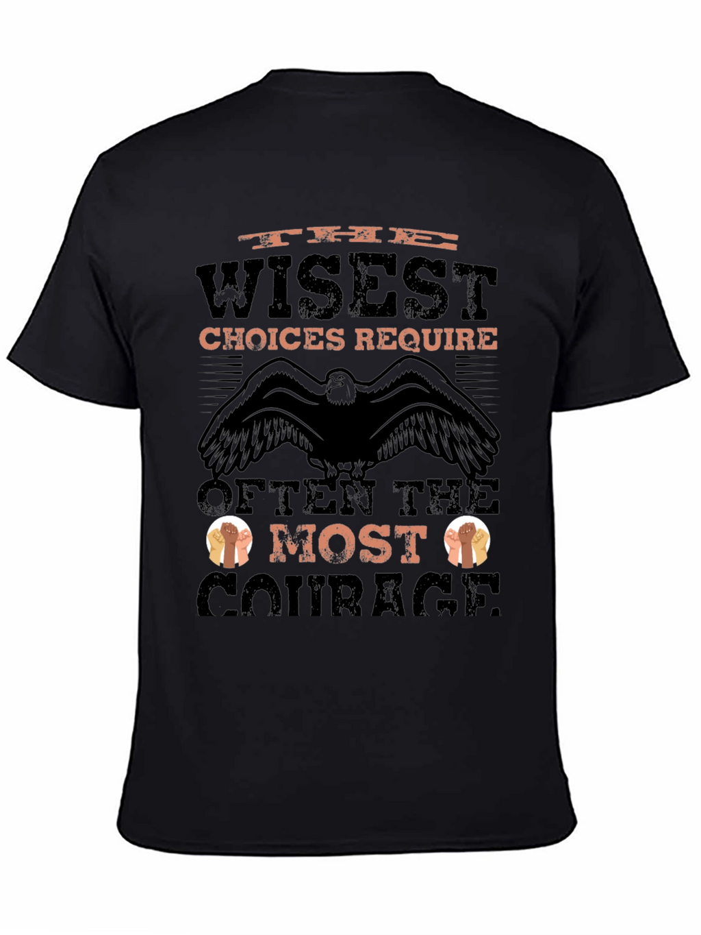 Wisest Choices Eagle Graphic Black T-Shirt