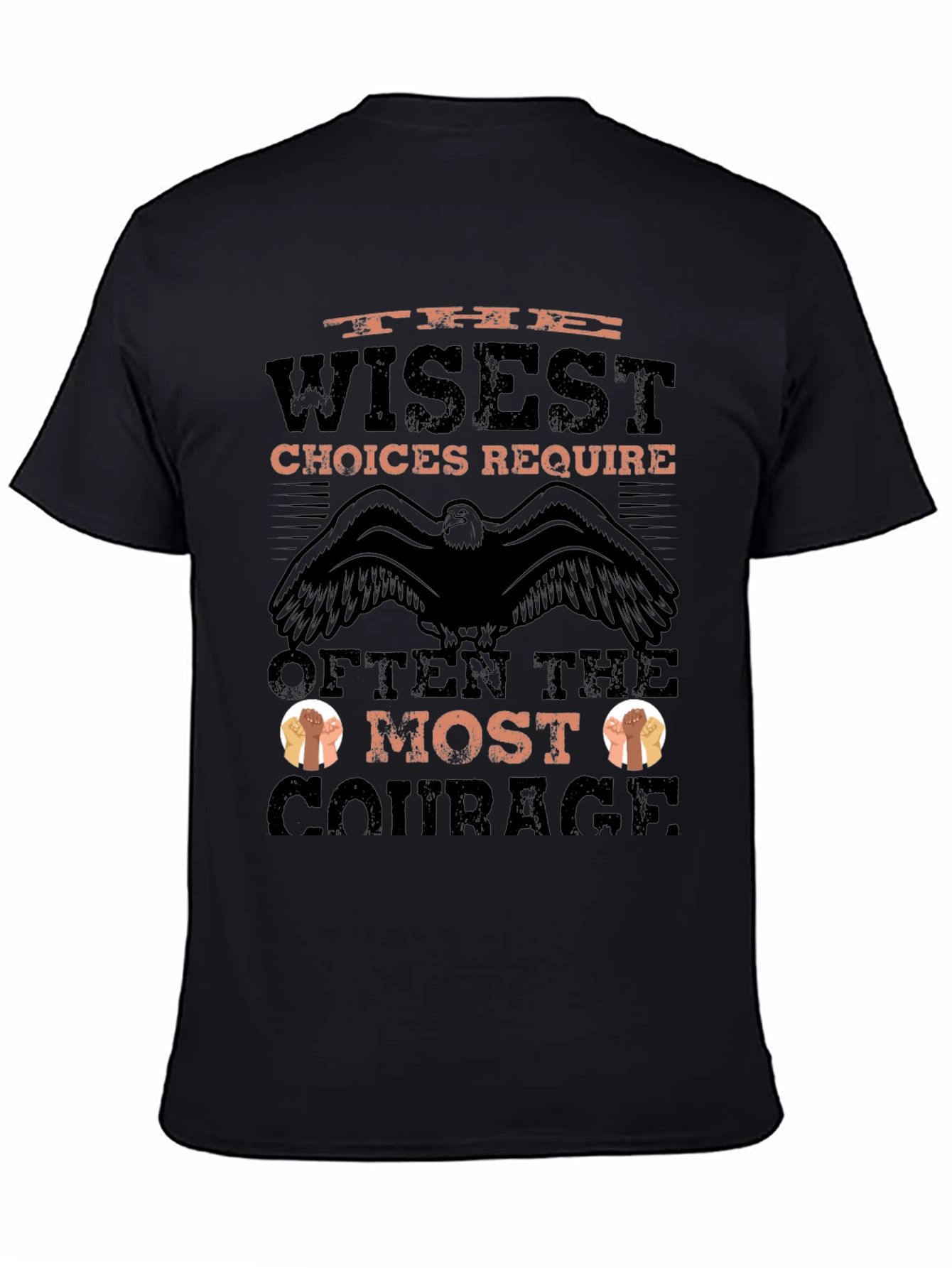 Wisest Choices Eagle Graphic Black T-Shirt