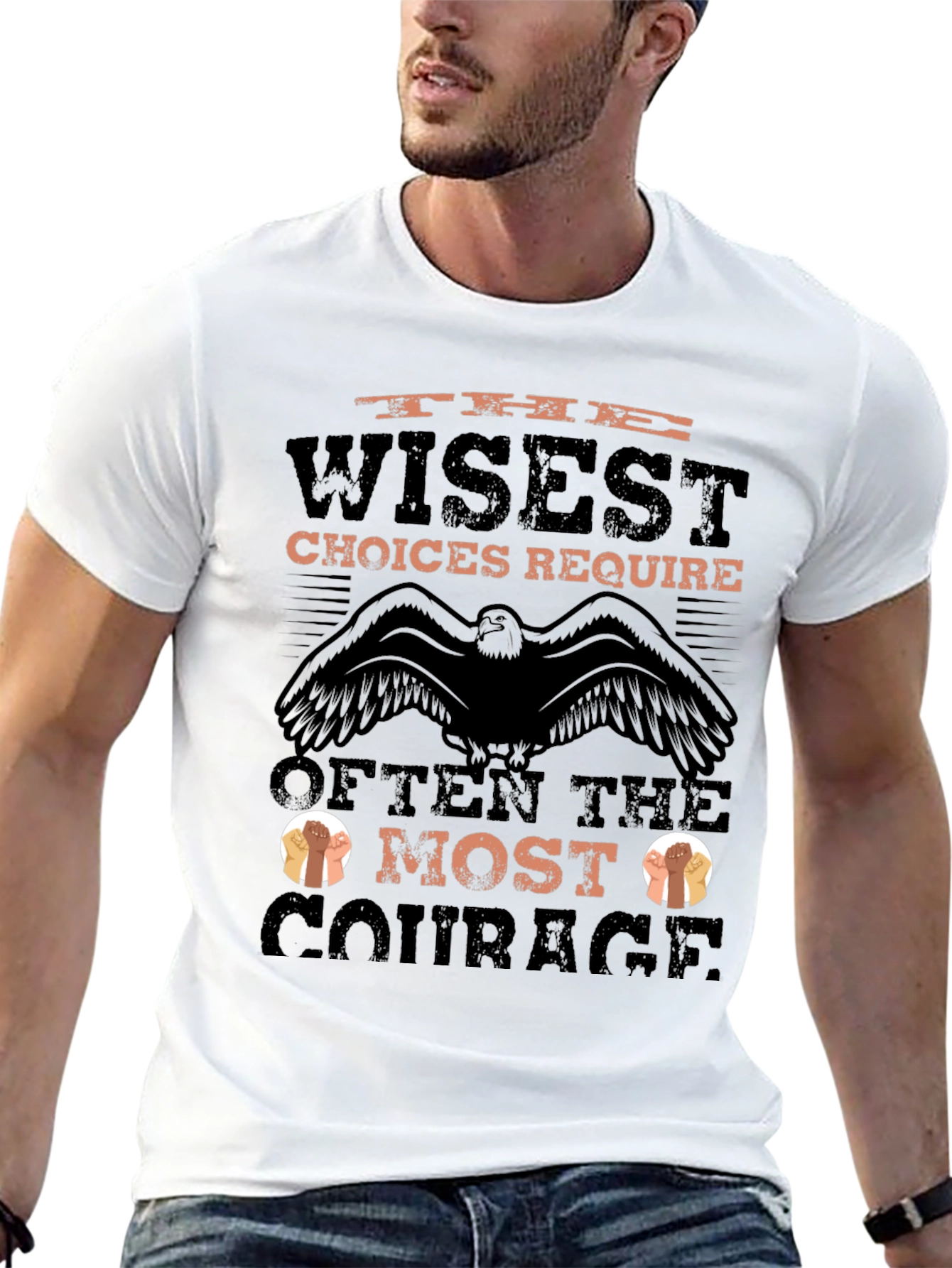 Wisest Choices Eagle Graphic Black T-Shirt