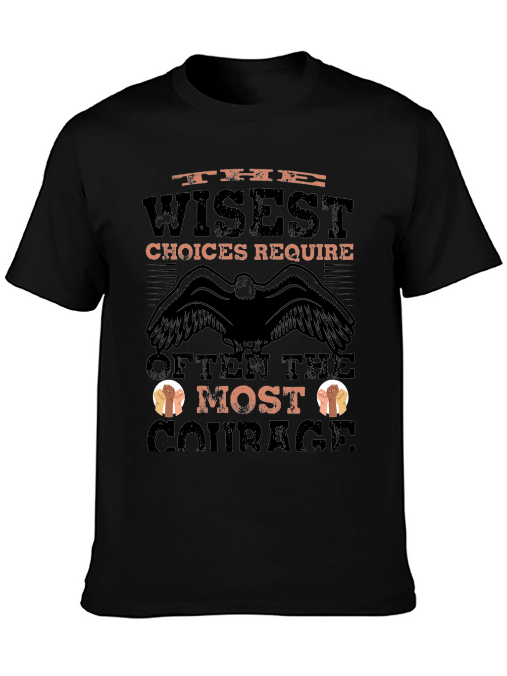 Wisest Choices Eagle Graphic Black T-Shirt