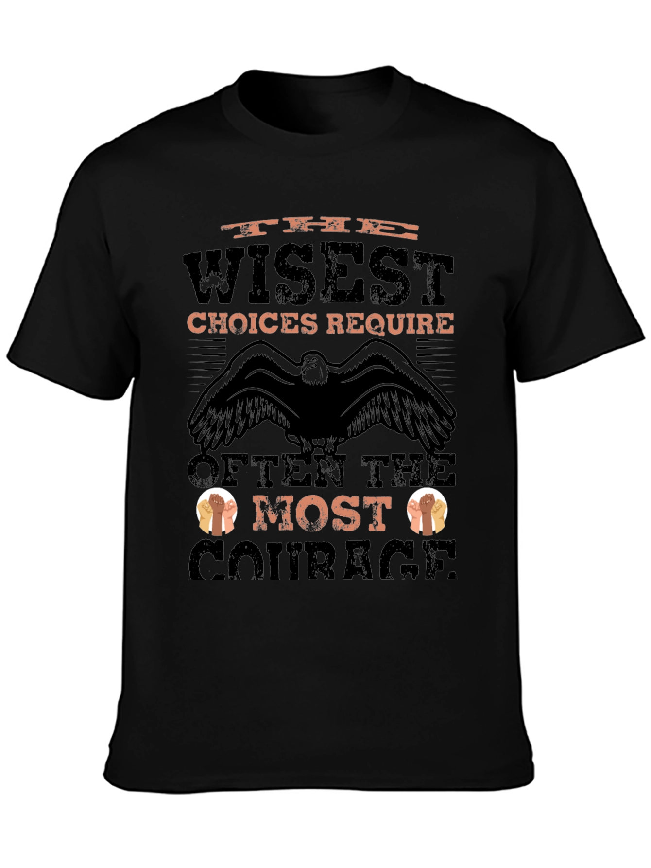 Wisest Choices Eagle Graphic Black T-Shirt