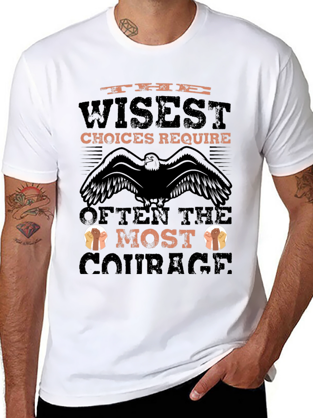 Wisest Choices Eagle Graphic Black T-Shirt
