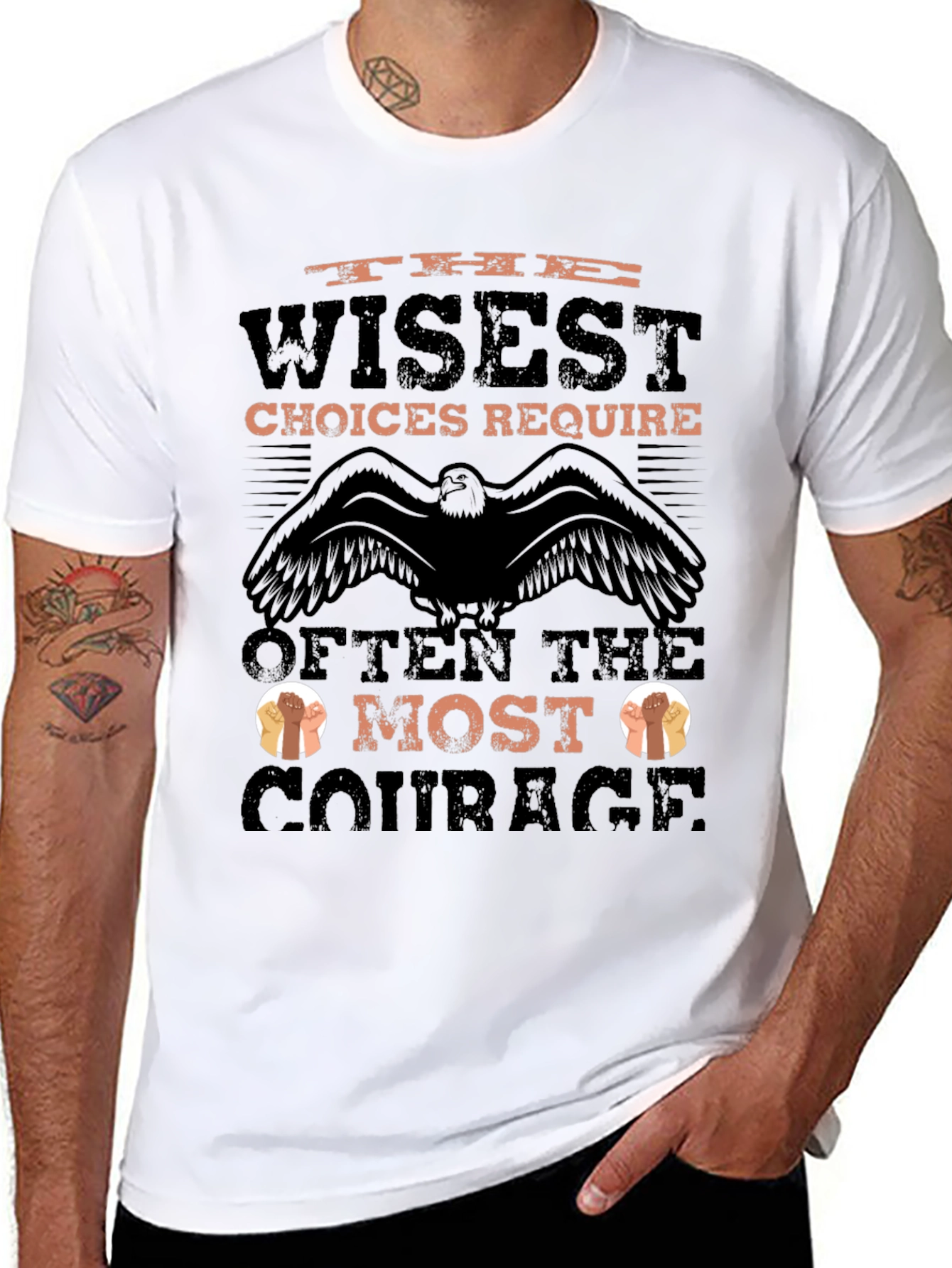 Wisest Choices Eagle Graphic Black T-Shirt